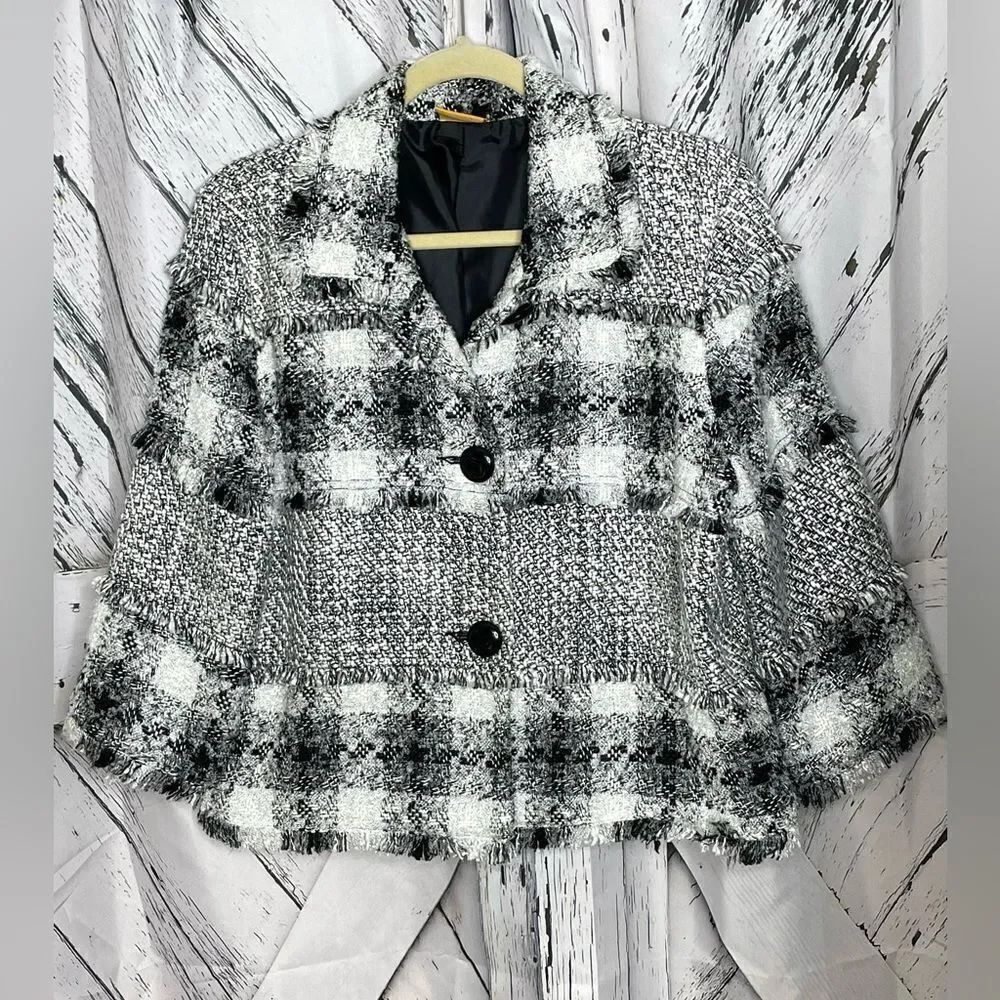 Ruby Rd. Frayed Tweed Jacket Cropped MP